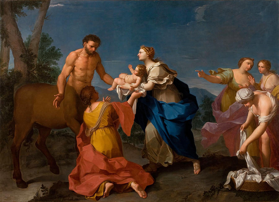 Achilles assigned to the Centaur Chiron Painting by Girolamo Donnini