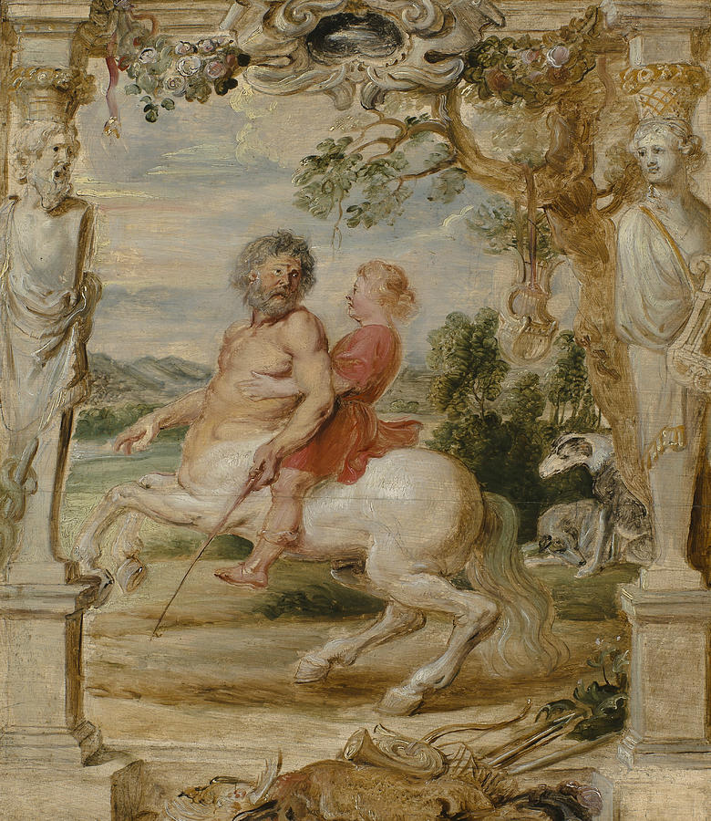 Achilles Educated by the Centaur Chiron Painting by Peter Paul Rubens