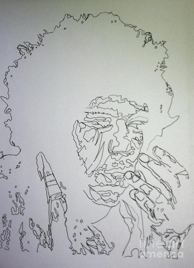 Acid Trip Jimi Drawing by Kristen Diefenbach