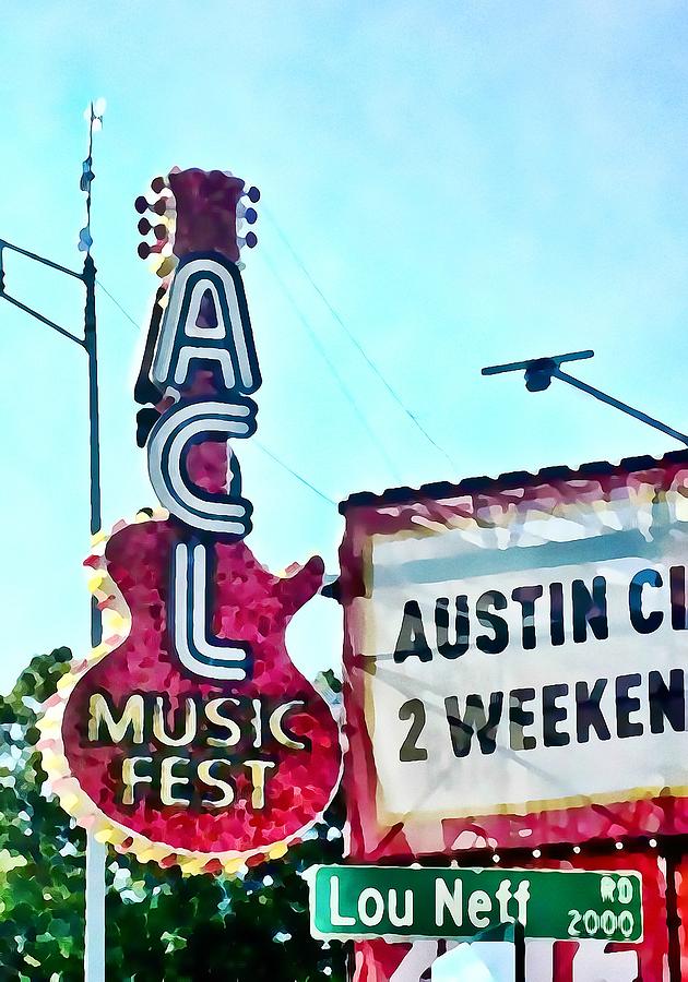 ACL Music Festival Water Color Digital Art by Mary Pille