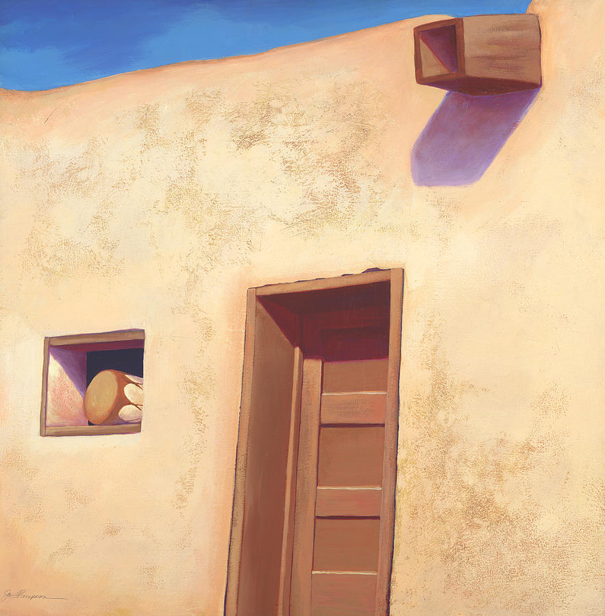 Pueblo Painting - Acoma by Jo Thompson Pueblo Painting - Acoma by Jo Thompson
