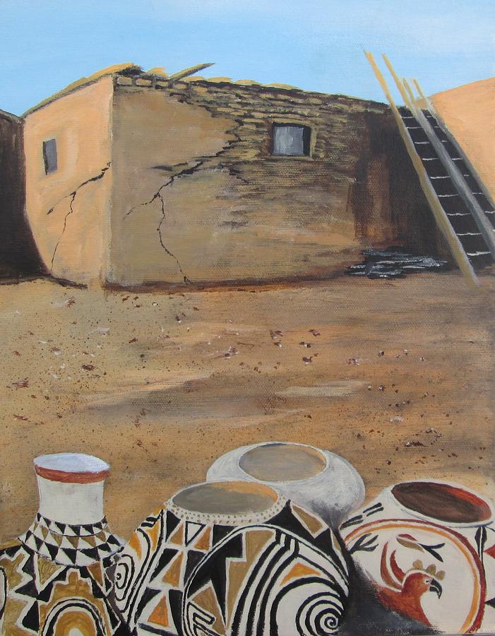 Acoma Pueblo Painting by Robert Clark