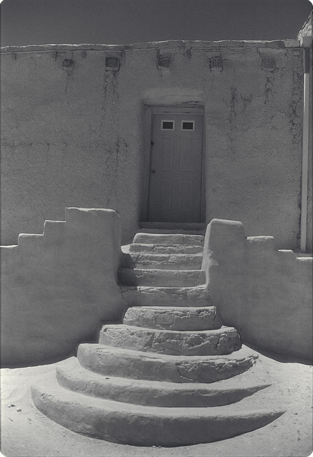Black And White Photograph - Acoma Steps by Jerry McElroy