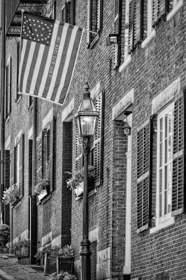 Acorn Street Details BW Photograph by Susan Candelario