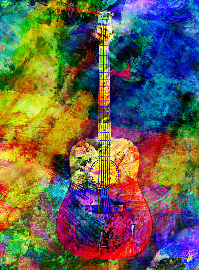 Acoustic Colors Mixed Media by Ally White