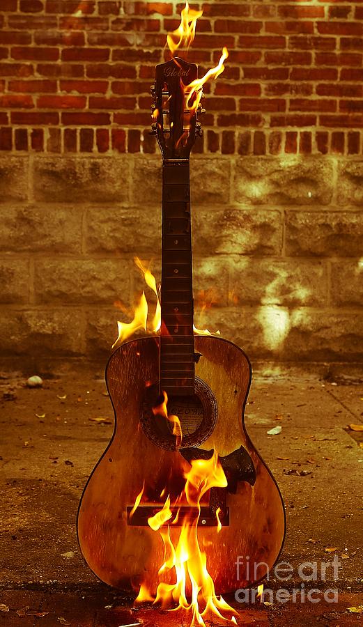 Guitar Photograph - Acoustic Fire 5 by Patrick Rodio