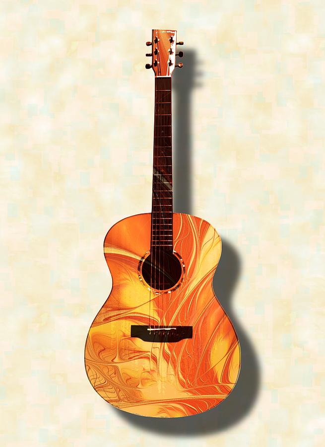 Acoustic Guitar - Musical Instruments Digital Art by Anastasiya Malakhova