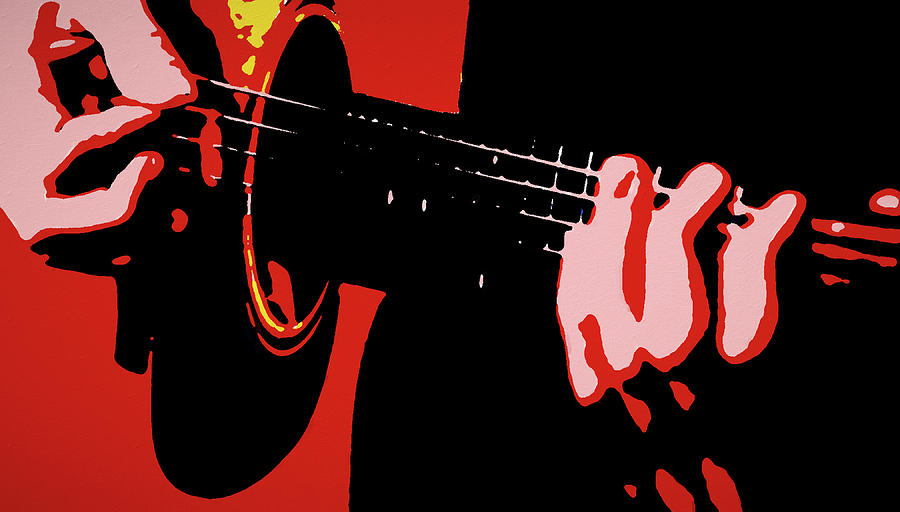 Roy Lichtenstein Painting - Acoustic Guitar Pop Art by Dan Sproul Roy Lichtenstein Painting - Acoustic Guitar Pop Art by Dan Sproul