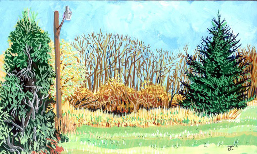 Acreage yard Painting by Armand Roy