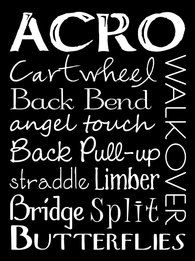 Typography Digital Art - Acro Dance Subway Art Poster by Jaime Friedman