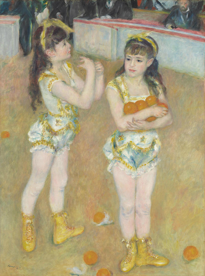 Acrobats at the Cirque Fernando Painting by Auguste Renoir