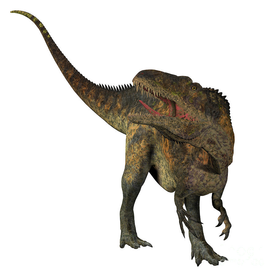 Acrocanthosaurus Dinosaur Tail Digital Art by Corey Ford