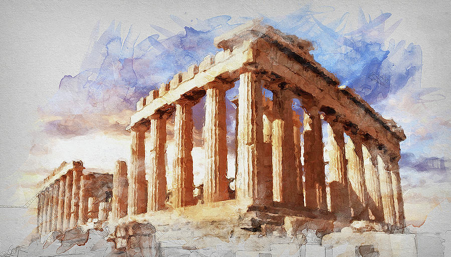 Acropolis of Athens - 04 Painting by AM FineArtPrints