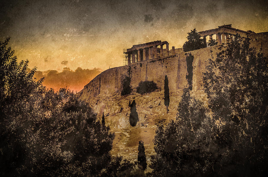 Athens, Greece - Acropolis Sunset Photograph by Mark Forte