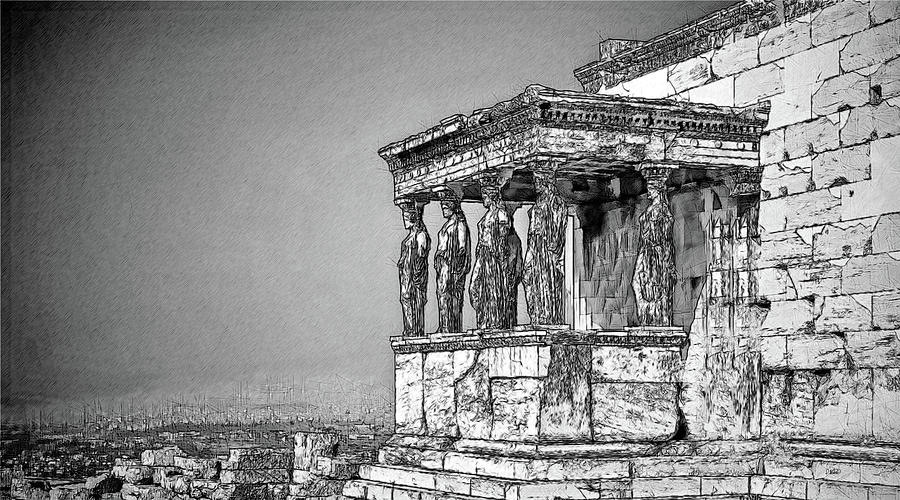 Acropolis Athens Greece - athens-1403983 Drawing by Dean Wittle
