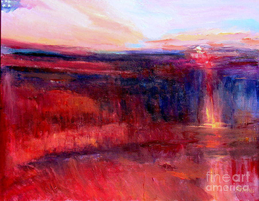 Across Marsh Land Painting by Patrick Mills