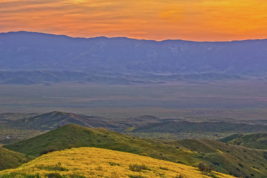 Across the Carrizo Plain at Sunset Photograph by Marc Crumpler