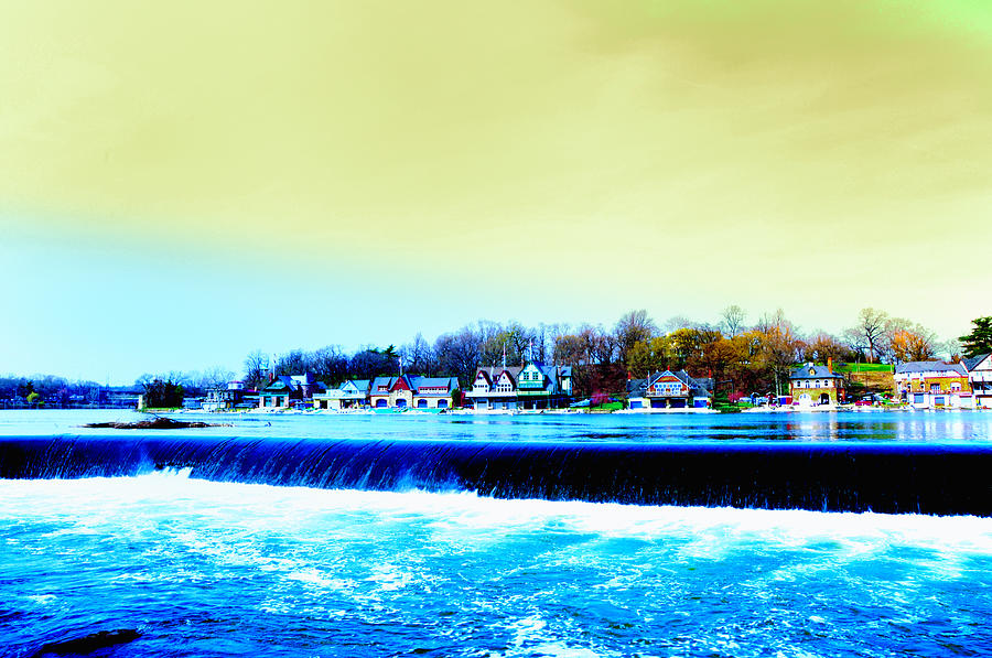 Philadelphia Photograph - Across the Dam to Boathouse Row. by Bill Cannon