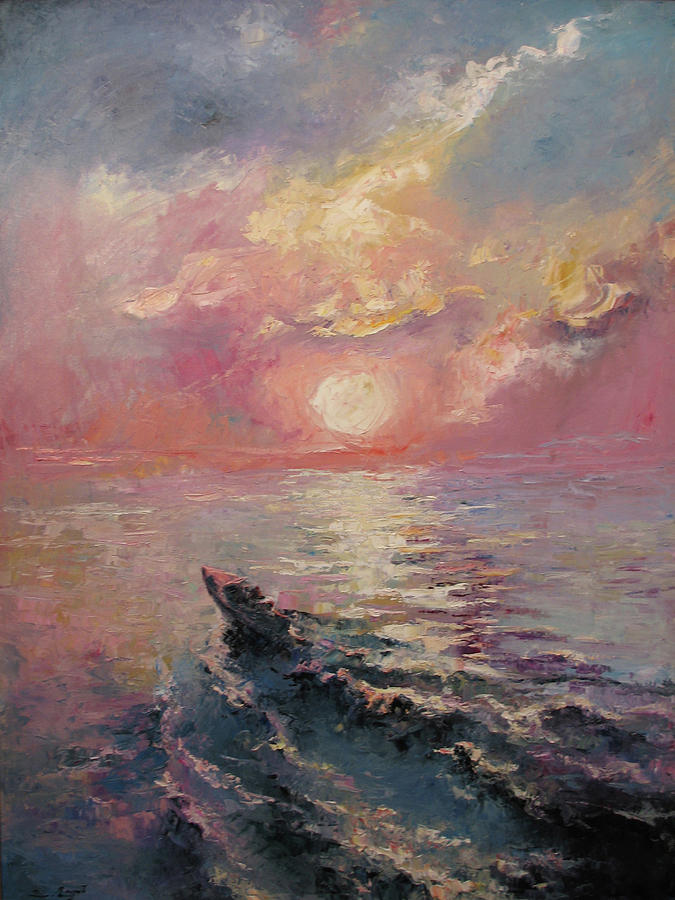Sunset Painting - Across the light by Tigran Ghulyan