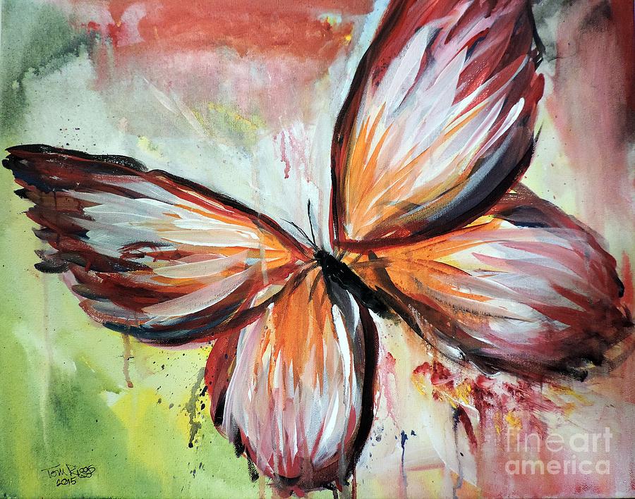 Acrylic Butterfly Painting by Tom Riggs