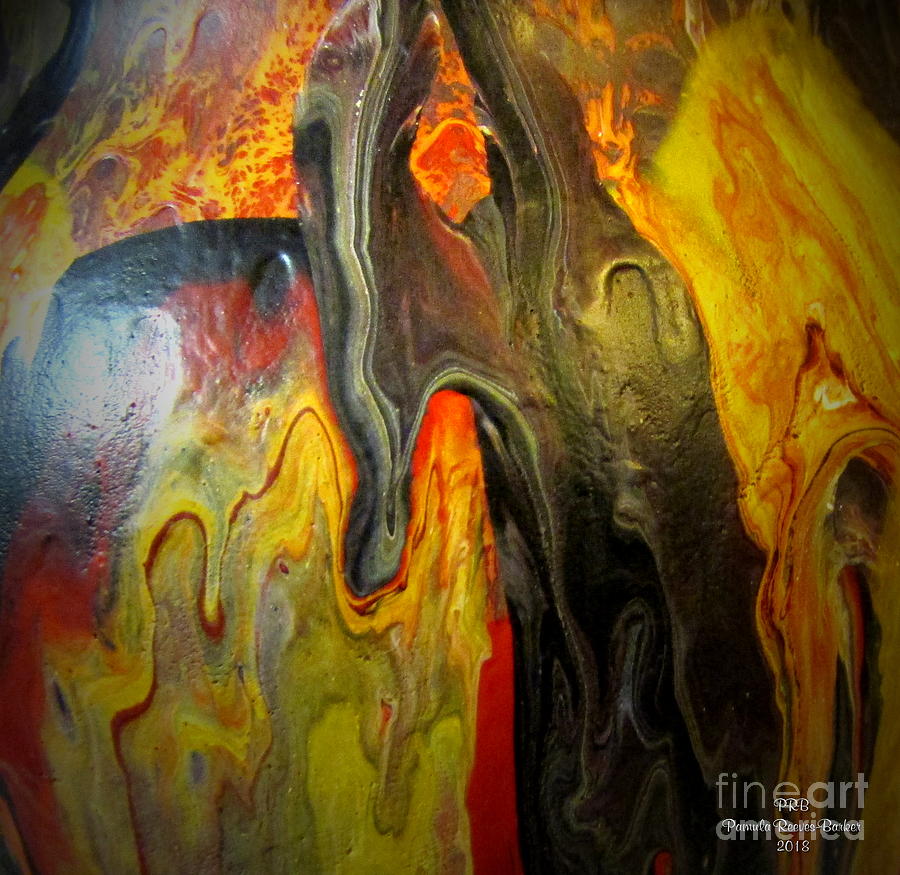 Abstract Painting - Acrylic Glass Pour 4 by Pamula Reeves-Barker