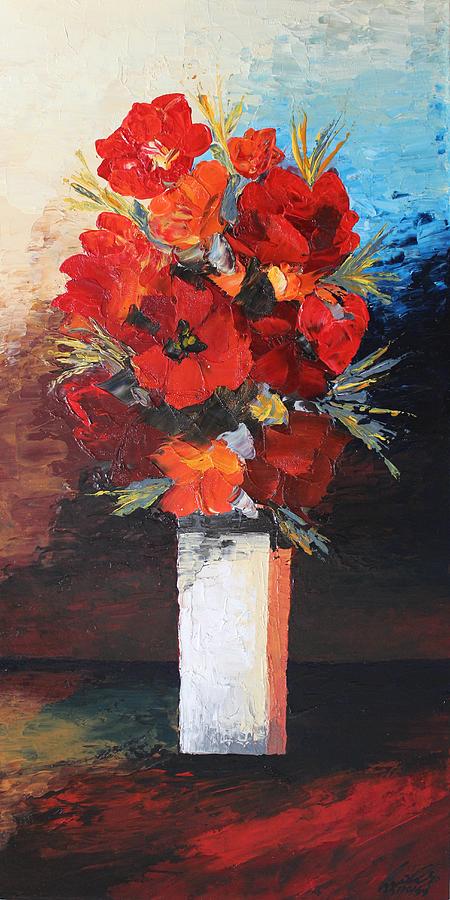 Flower Painting - Acrylic MSC 038 by Mario Sergio Calzi