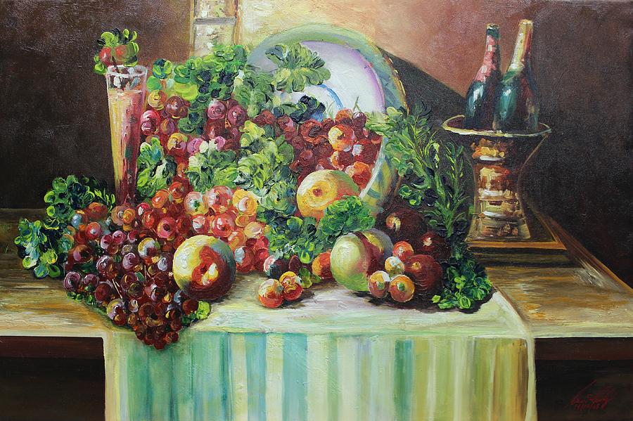 Fruit Painting - Acrylic MSC 128 by Mario Sergio Calzi