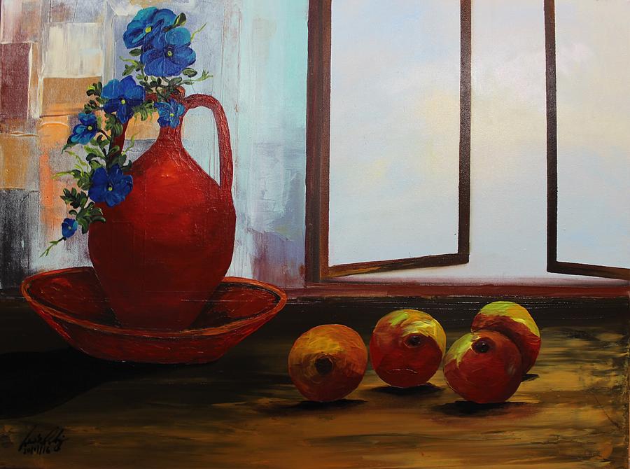 Fruit Painting - Acrylic MSC 253 by Mario Sergio Calzi