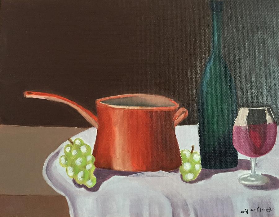 Wine Painting - Act before you react by Ramya Sundararajan Wine Painting - Act before you react by Ramya Sundararajan