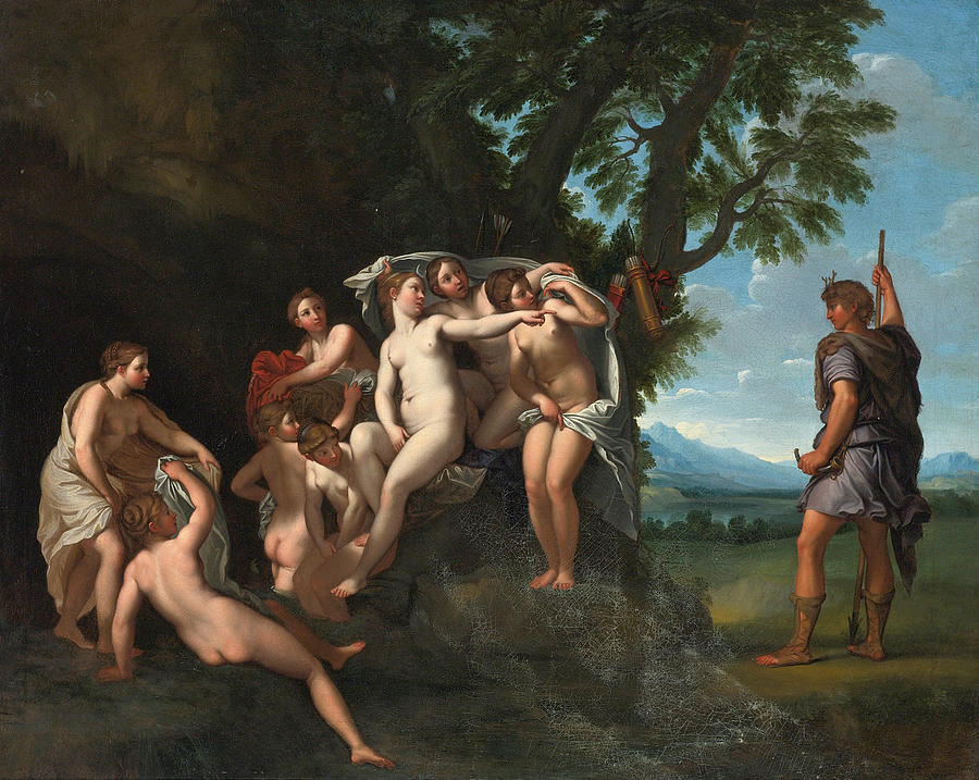 Actaeon Surprising Diana and Her Nymphs Painting by Studio of Francesco Albani