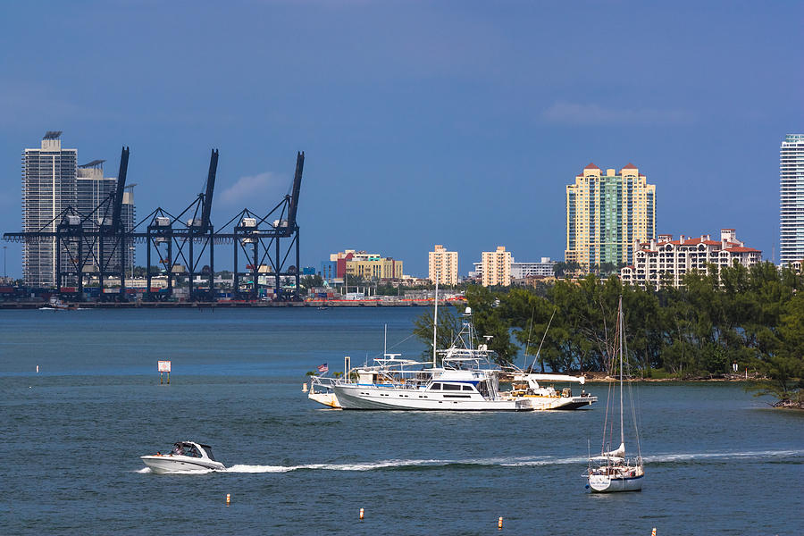 Activity in Biscayne Bay Photograph by Ed Gleichman