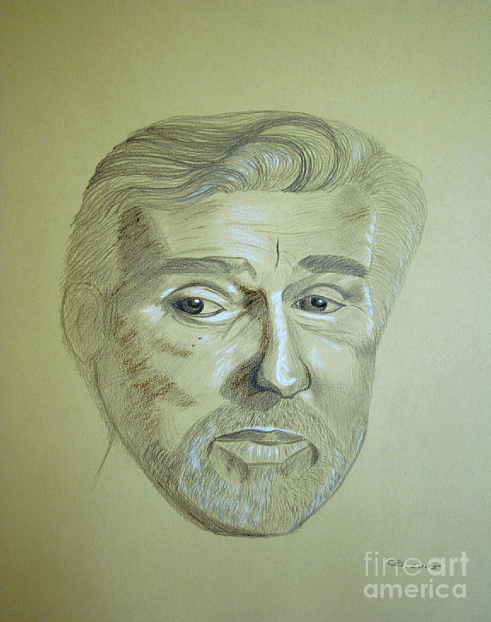 Actor Mario Adorf SOLD Drawing by Christiane Schulze Art And Photography