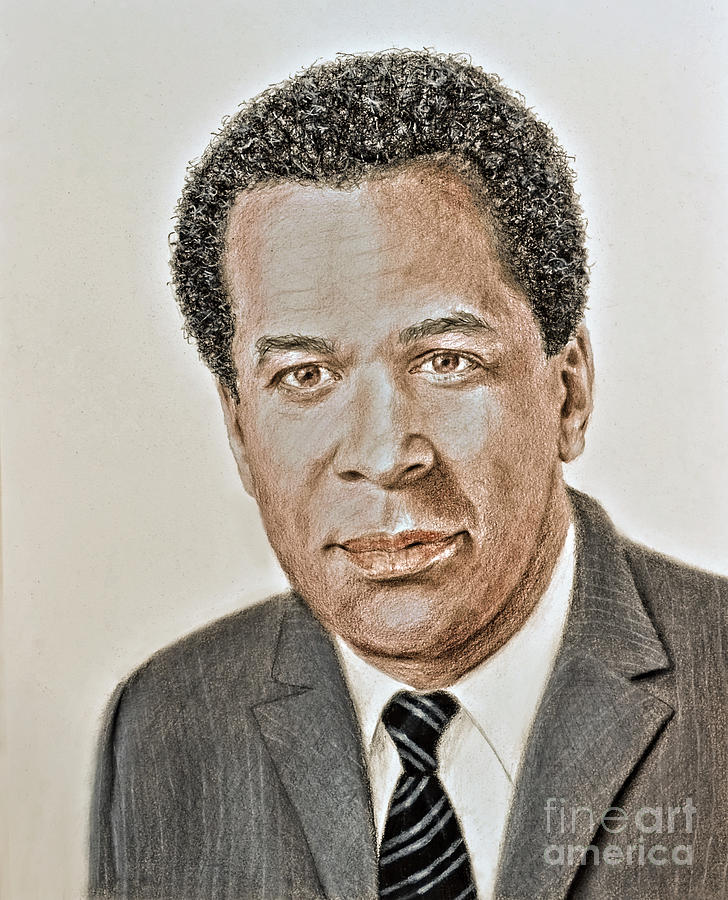 Actor, Songwriter, Singer and Pastor Clifton Davis Drawing by Jim Fitzpatrick