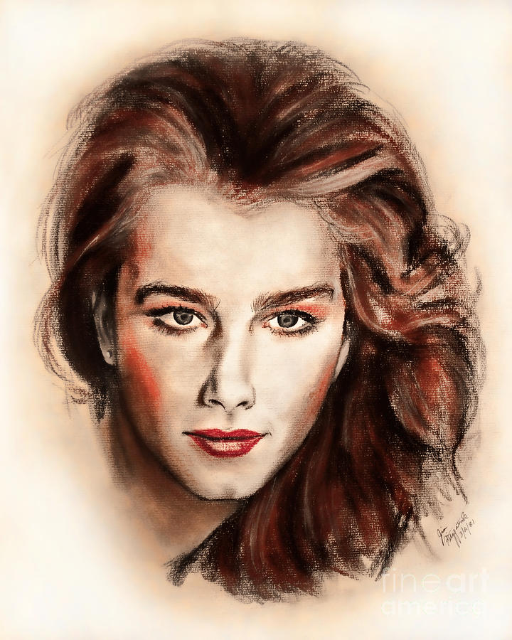 Actress and Model Brooke Shields II Drawing by Jim Fitzpatrick
