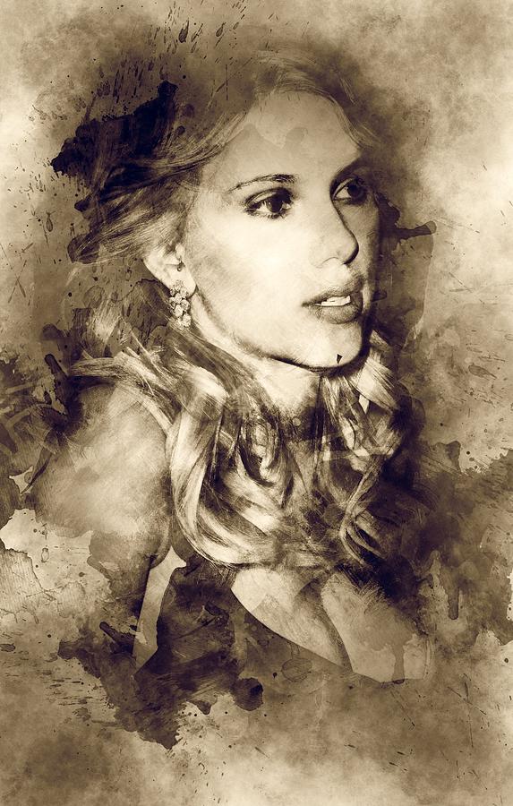Actress Scarlett Johansson Digital Art By Lilia Kosvintseva