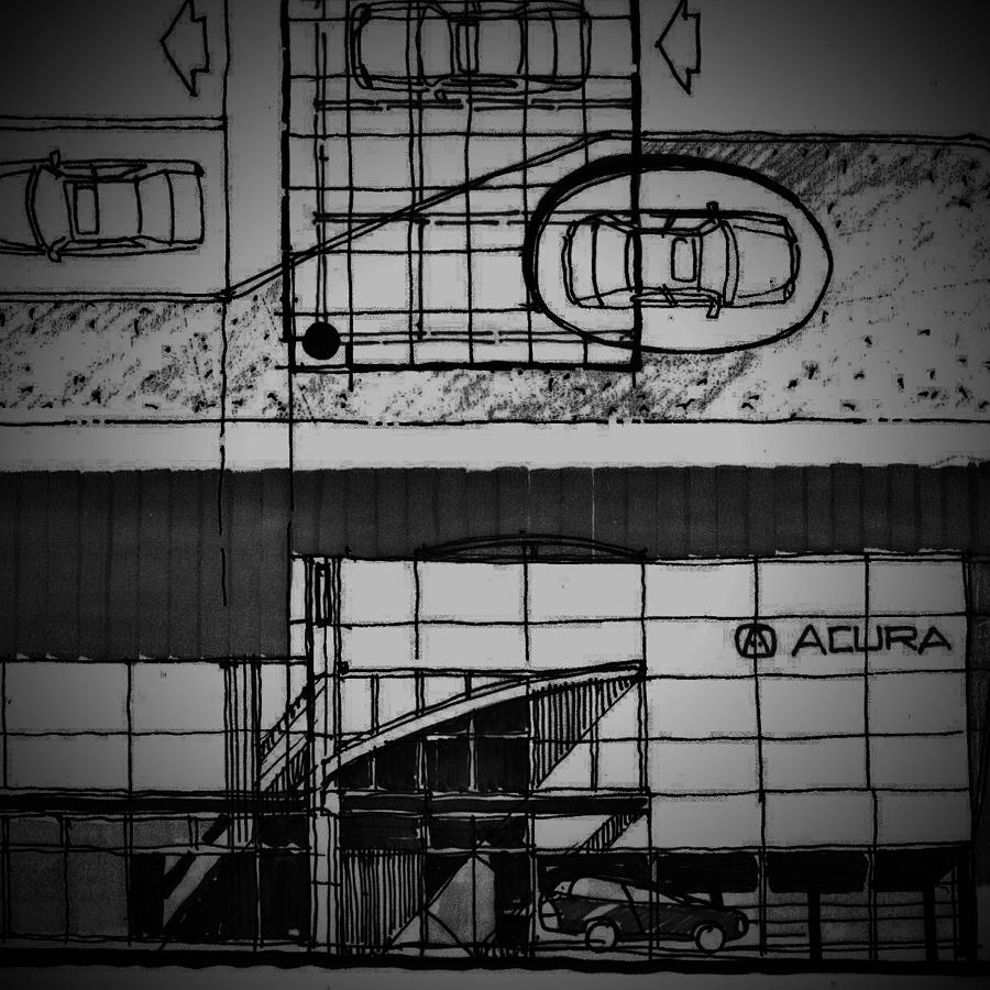 Architecture Drawing - Acura Study 3 by Andrew Drozdowicz