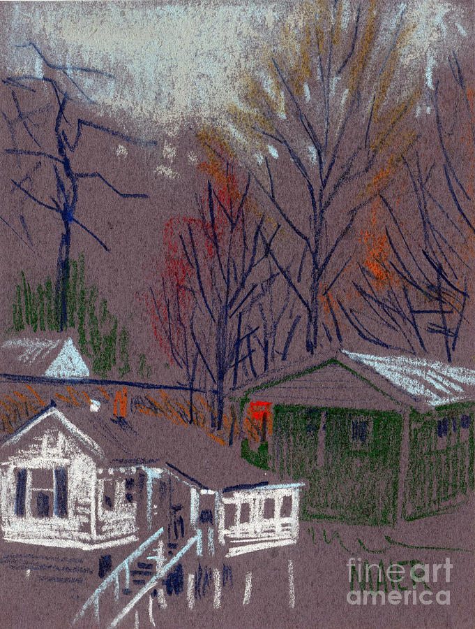 Acworth House Along the Tracks Drawing by Donald Maier