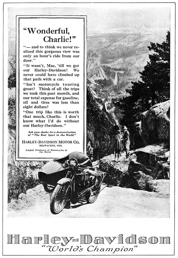 Ad: Harley-davidson, 1921 Photograph by Granger