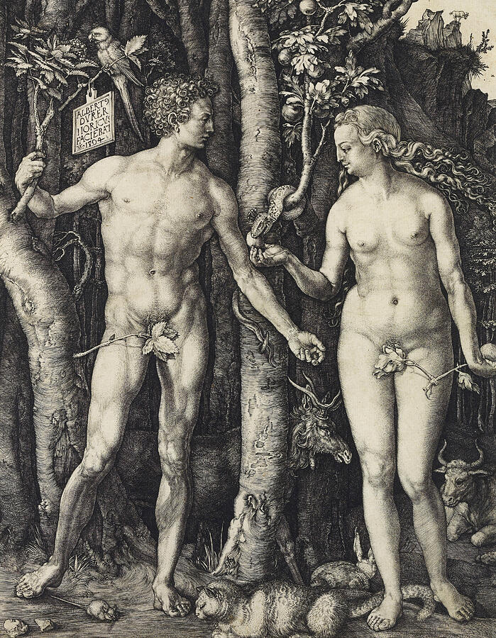 Adam and Eve, from 1504 Relief by Albrecht Durer