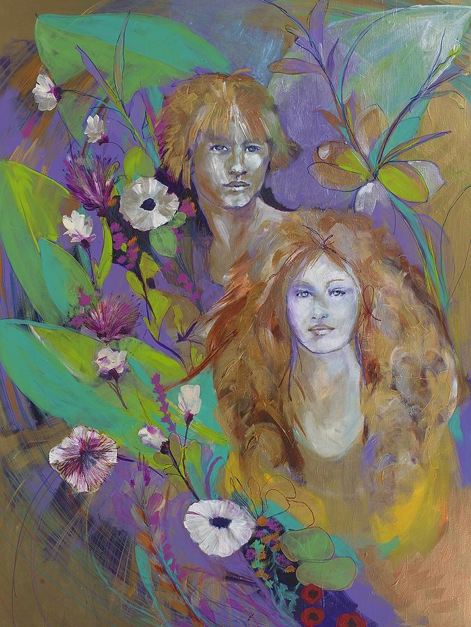 Impressionism Painting - Adam and Eve by Michael Clifford Shpack
