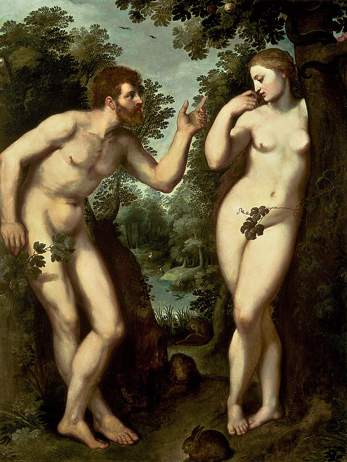 Genesis Painting - Adam and Eve by Peter Paul Rubens