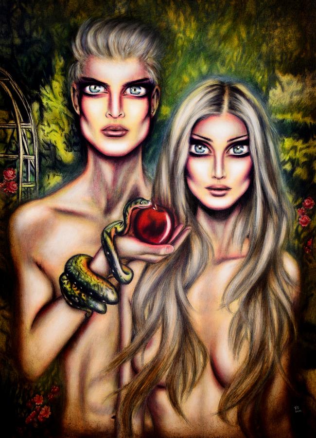 Adam and Eve in the Garden of Eden  Painting by Tiago Azevedo