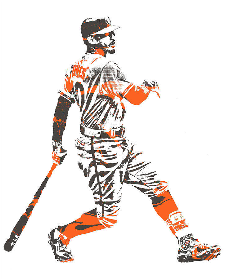 Adam Jones Baltimore Orioles Pixel Art 11 Mixed Media by Joe Hamilton