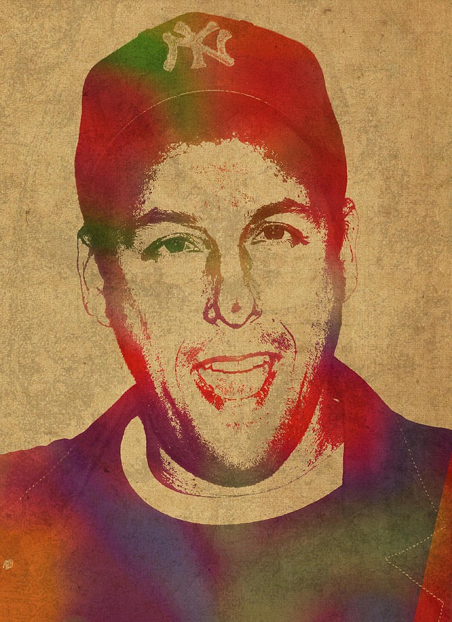 Actor Mixed Media - Adam Sandler Comedian Actor Watercolor Portrait on Canvas by Design Turnpike