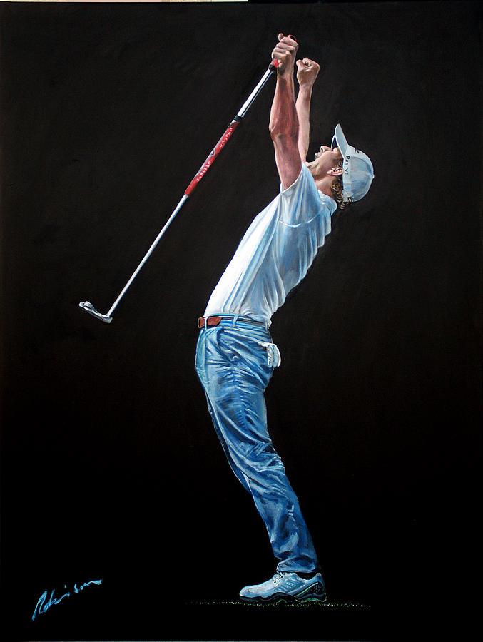 Adam Scott Painting - Adam Scott Masters Champion by Mark Robinson
