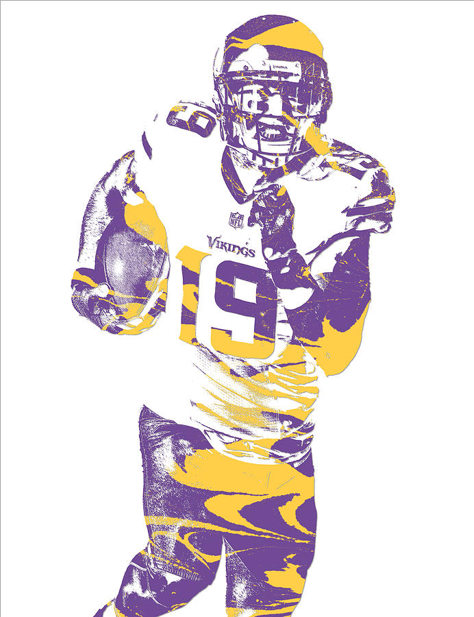 Adam Thielen Minnesota Vikings Pixel Art 11 Mixed Media by Joe Hamilton