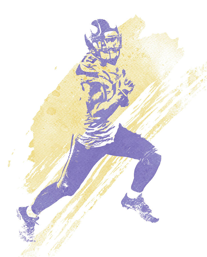 Adam Thielen Minnesota Vikings Illustration  Throw Blanket for