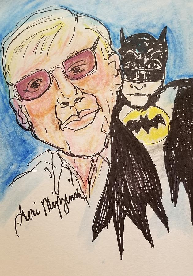 Adam West Batman Drawing by Geraldine Myszenski - Pixels