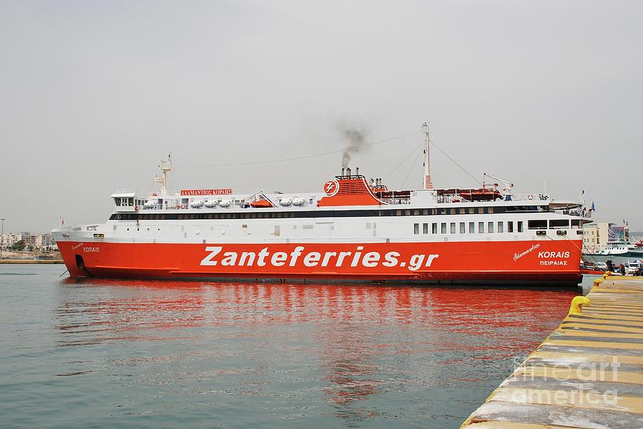 Adamantios Korais ferry in Piraeus Photograph by David Fowler