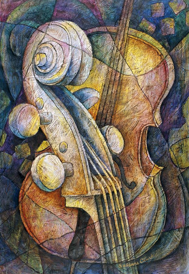 Suzanne Clark Painting - Adams Cello by Susanne Clark